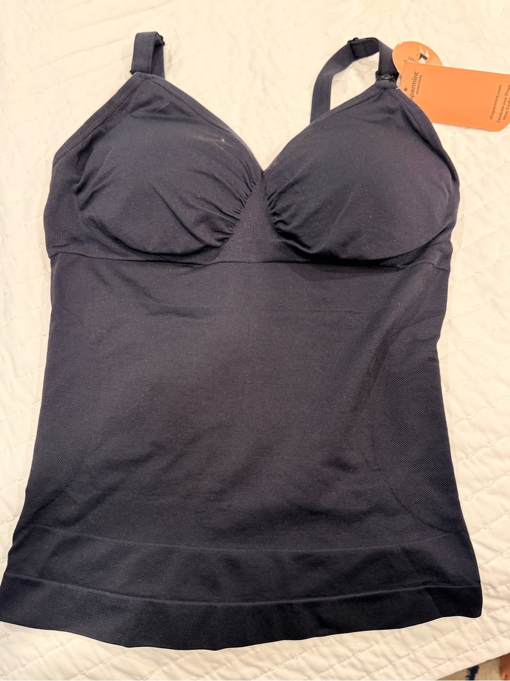 Shapermint Black Shaping Camisole with Built-In Bra - Size L